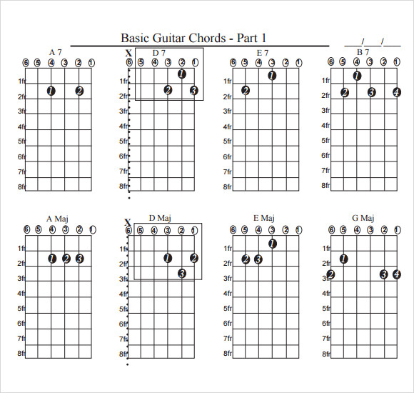 Guitar Chord Chart - 6+ Download Documents in PDF