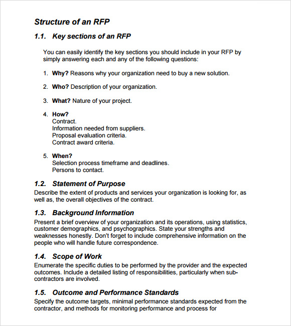 FREE 11 Sample RFP Templates In PDF MS Word