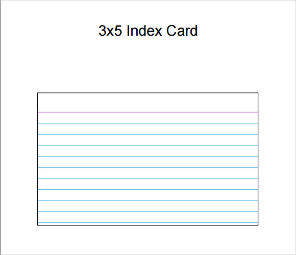 Free Printable 3 By 5 Index Card