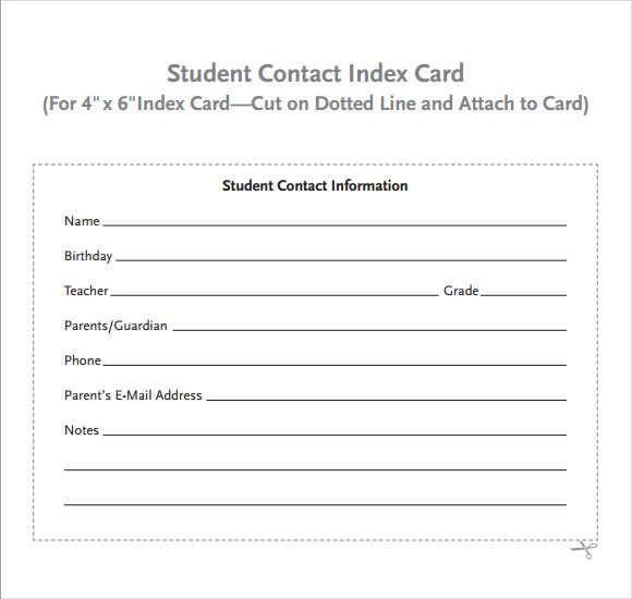 FREE 9+ Index Card Templates in PDF Excel