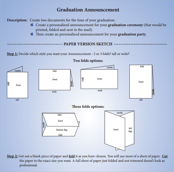FREE 8+ Sample Graduation Announcement Templates in PDF | MS Word