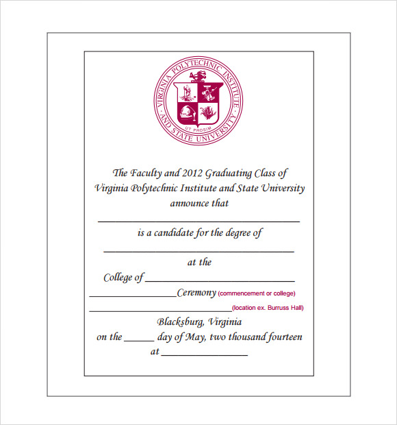 Free Printable College Graduation Announcements Templates