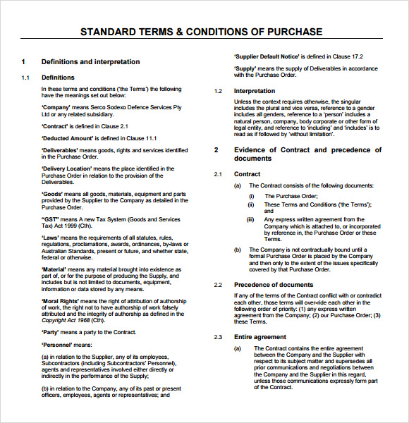 FREE 13 Terms And Conditions Samples In PDF MS Word