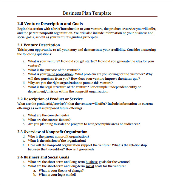 business plan template