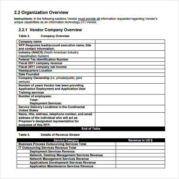 9 RFP Response Templates for Free Download Sample Templates