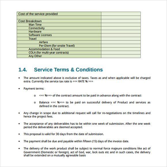 Proposal Response Template Proposal Response Template