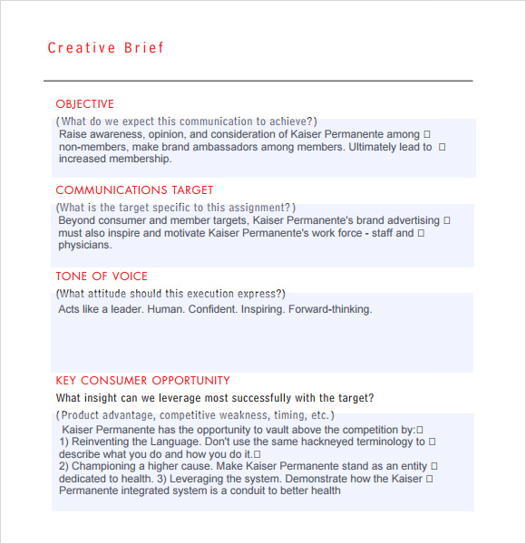 creative brief template free download