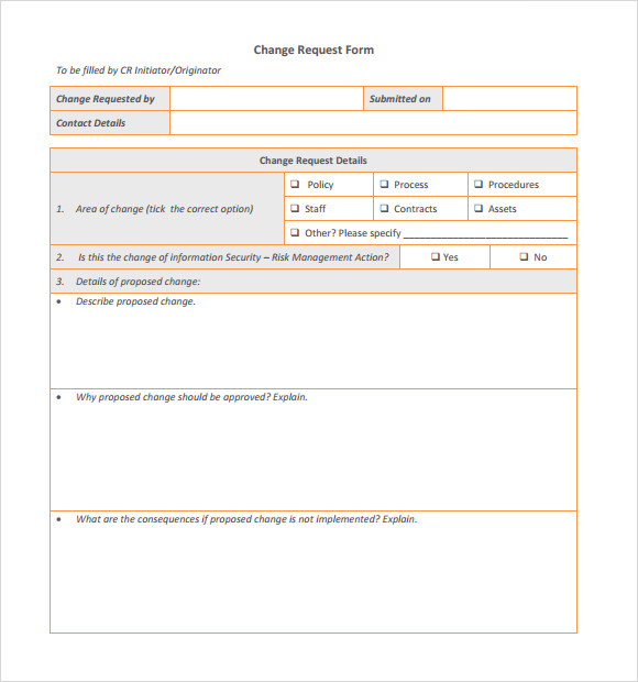 FREE 7+ Sample Change Request in PDF MS Word