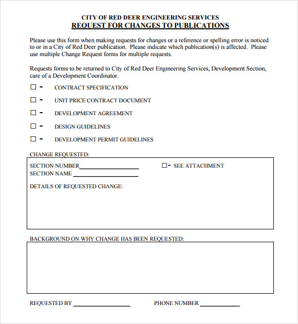 Engineering Change Request Form Template Engineering Change Request