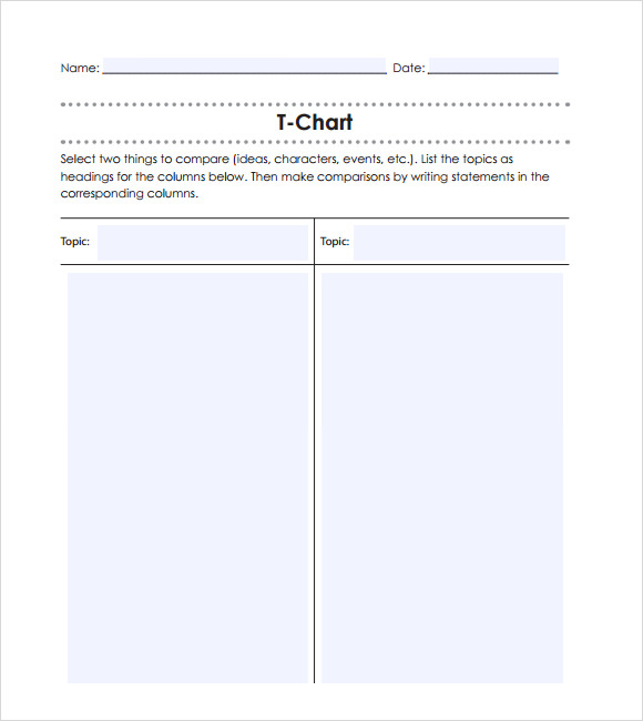 t chart template example