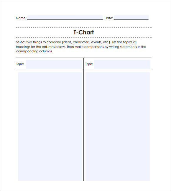 Free 7 Sample T Chart Templates In Pdf Ms Word