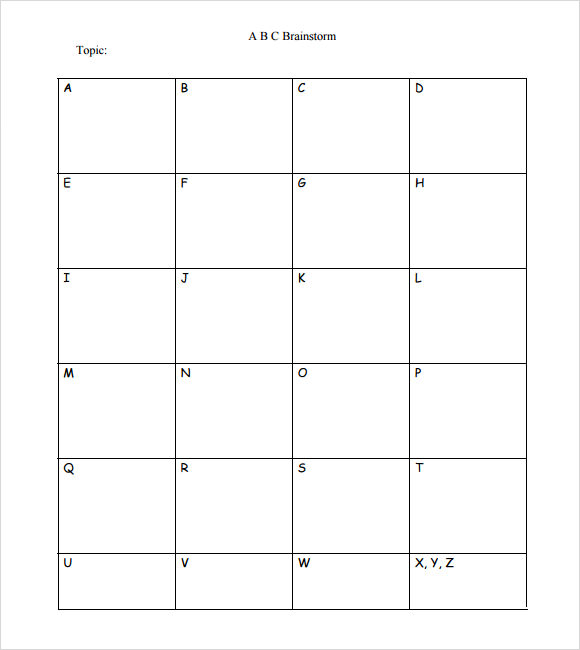 Blank ABC Chart Printable