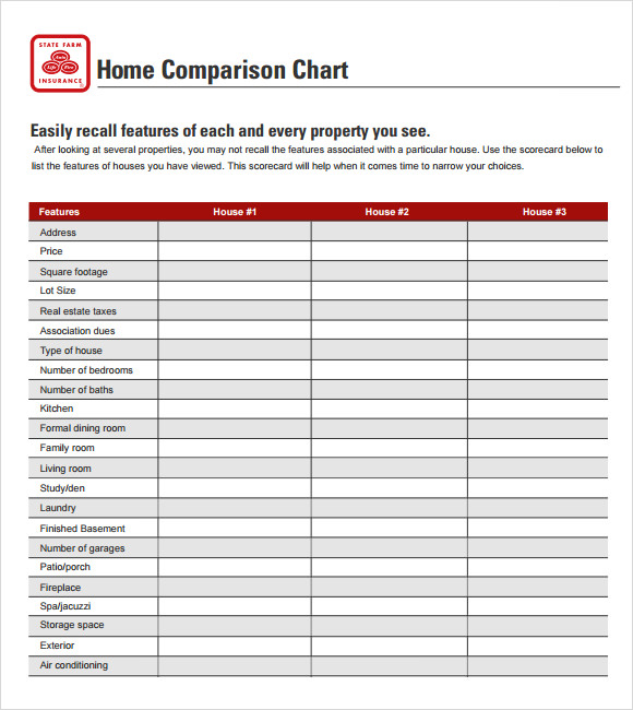 Free 8 Sample Comparison Chart Templates In Pdf Ms Word Excel