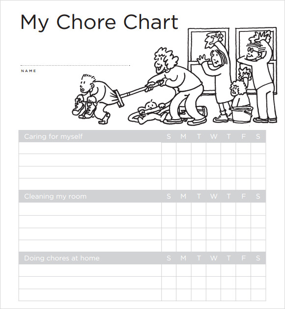 multiple kids chore chart template