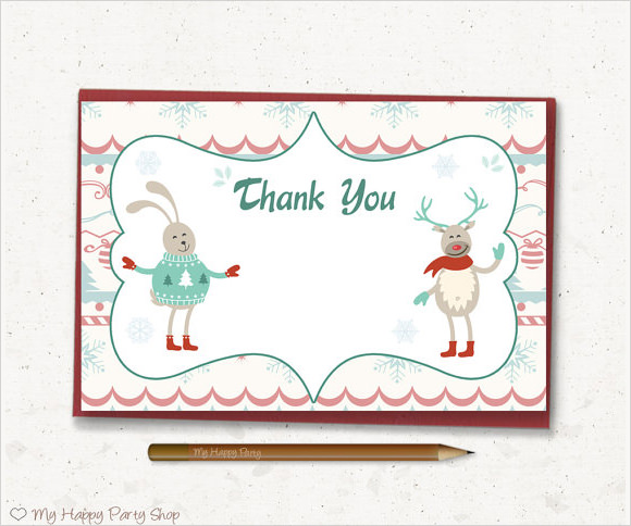 20 Christmas Thank You Cards to Download | Sample Templates