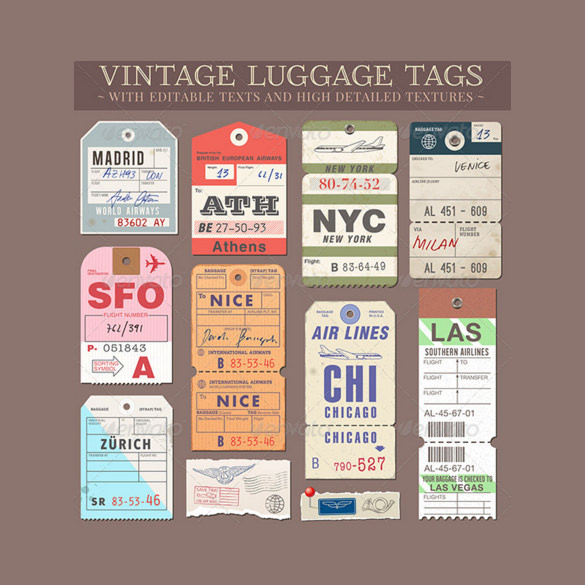 luggage tag template psd
