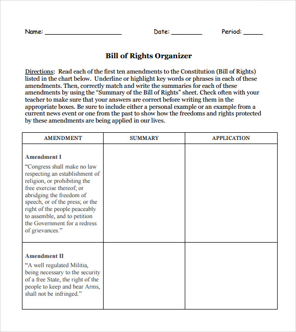 bill organizer chart pdf