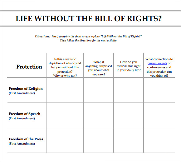 bill organizer chart example