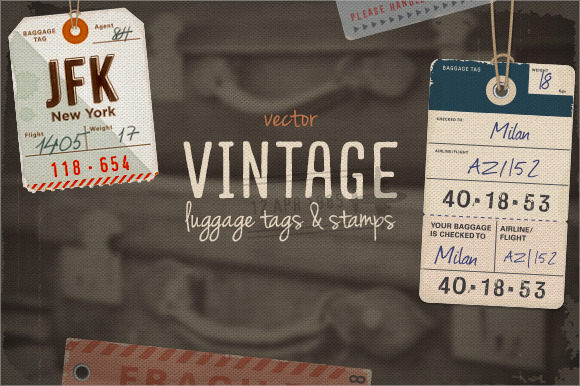 vintage luggage tag template