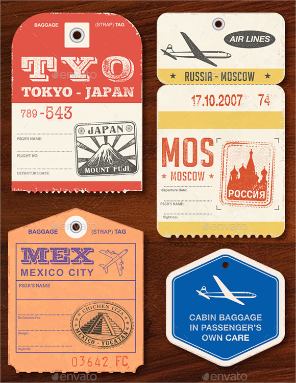 sample luggage tag template
