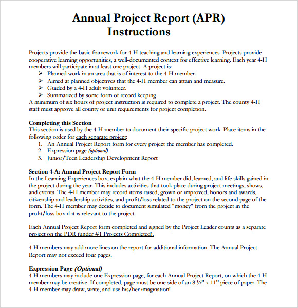 how to write project work report