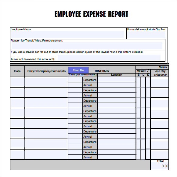 ms word expense report template