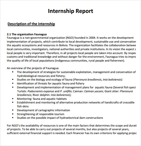 conclusion for internship report