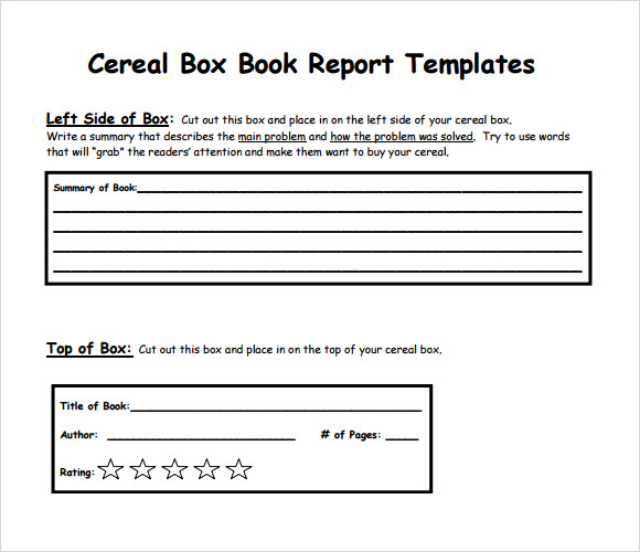 Cereal book report project