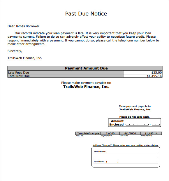 Past Due Letter Template Word