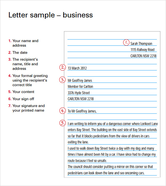 official business letter format