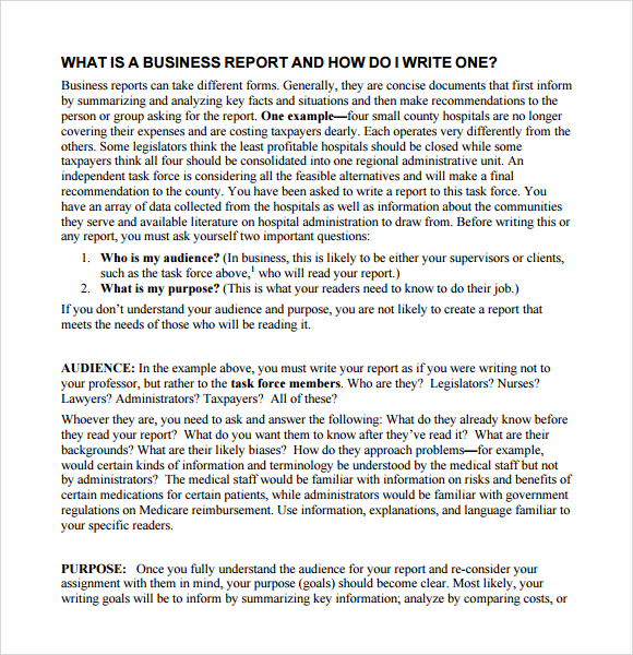 effective report writing samples