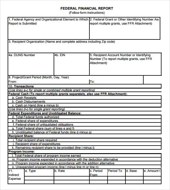 financial report template pdf