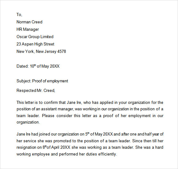 Free 11 Employment Letter Samples In Ms Word Pdf