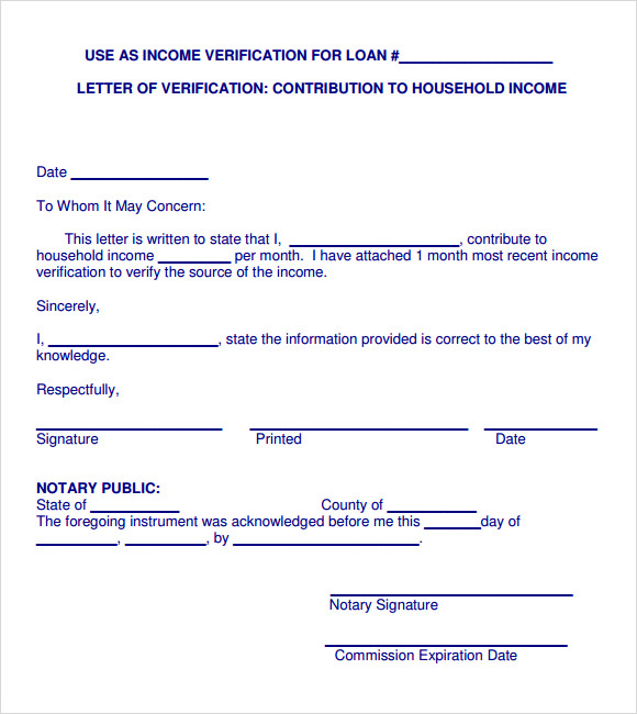 free 5 sample income verification letter templates in pdf