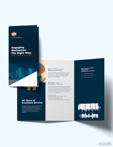 business company profile tri fold brochure template
