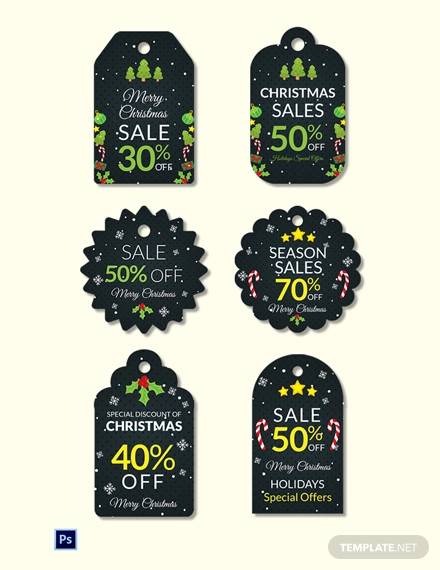 christmas sale tag template