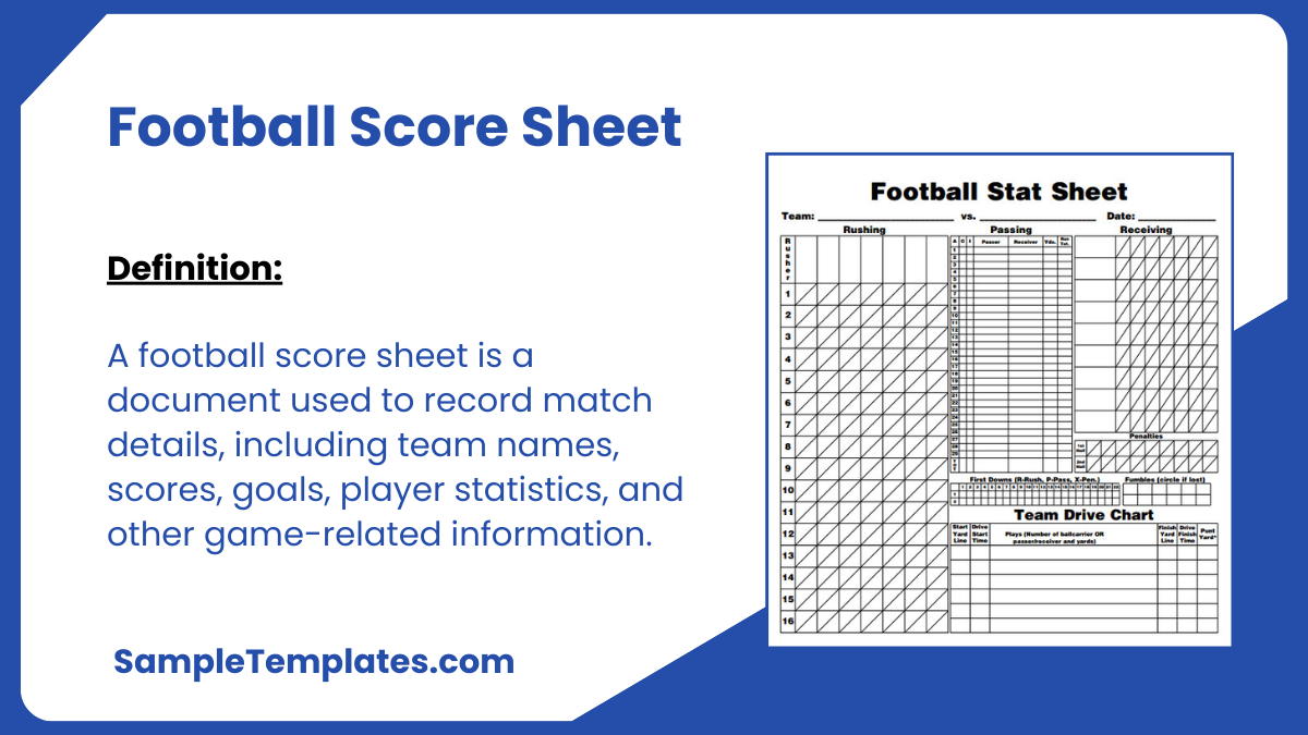 Football Score Sheet