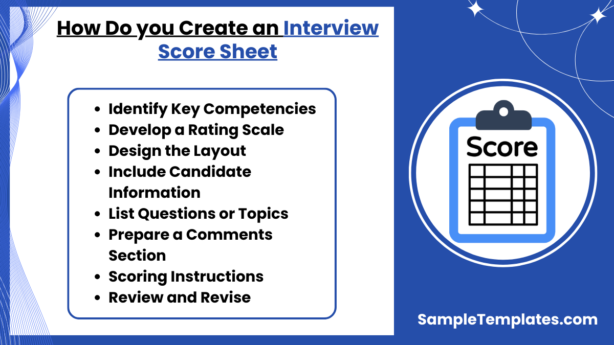 how do you create an interview score sheet