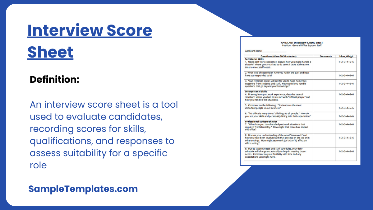 Interview Score Sheet