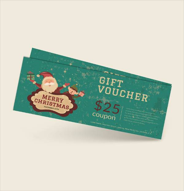 modern christmas gift voucher template