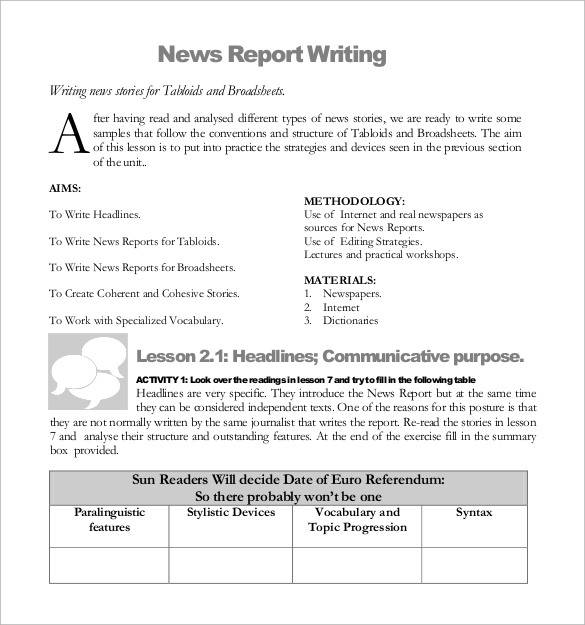 30+ Sample Report Writing Format Templates – PDF  Sample 