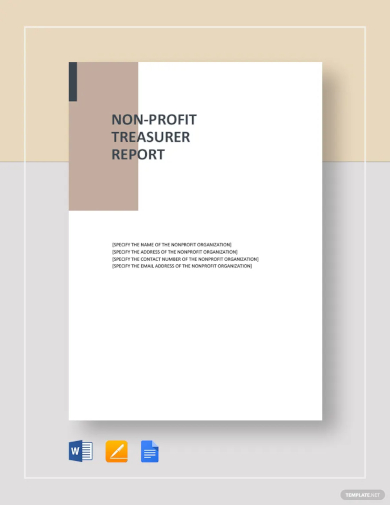 non profit treasurer report template