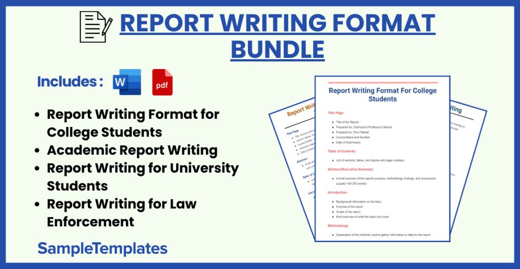 FREE 41+ Report Writing Format Samples & Templates