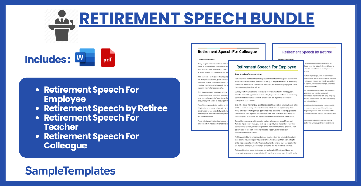 retirement speech bundle