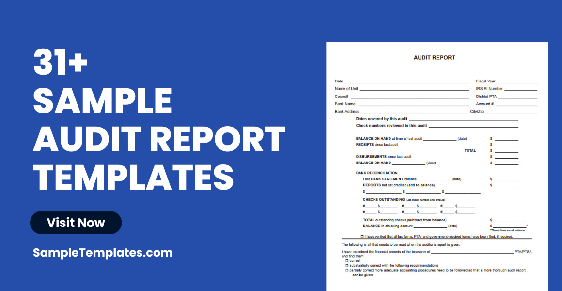 sample audit report templates