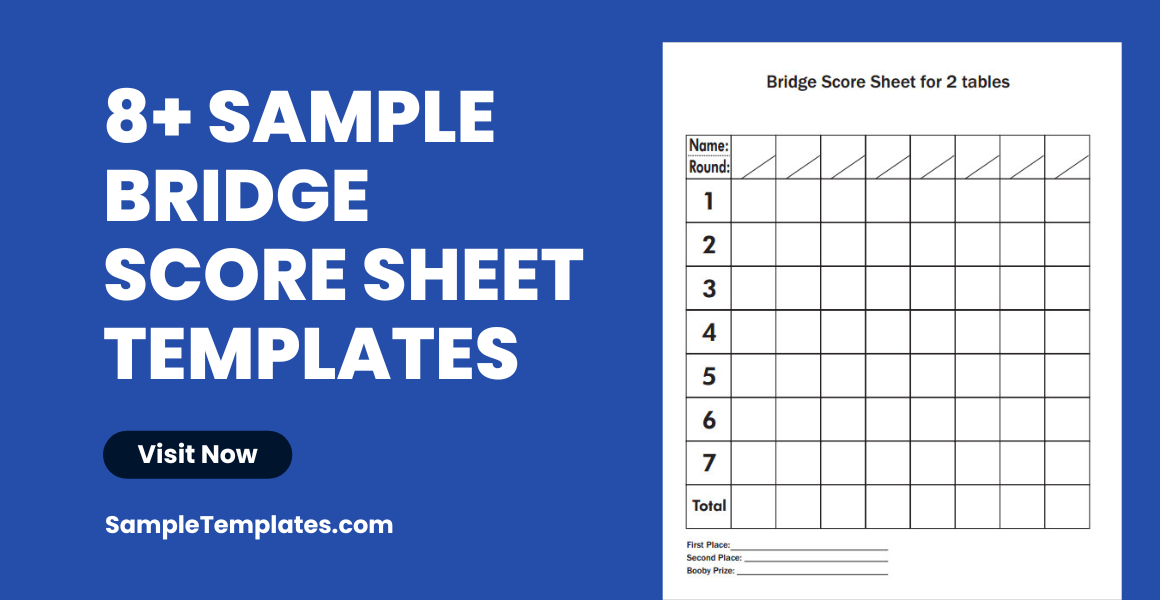 sample bridge score sheet templates