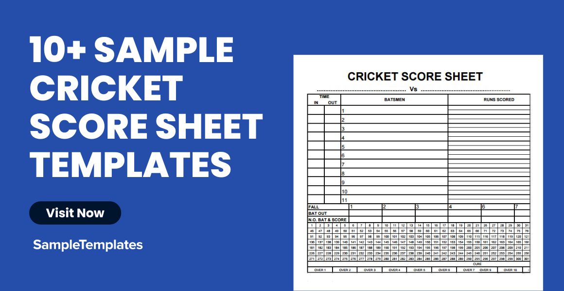 sample cricket score sheet templates
