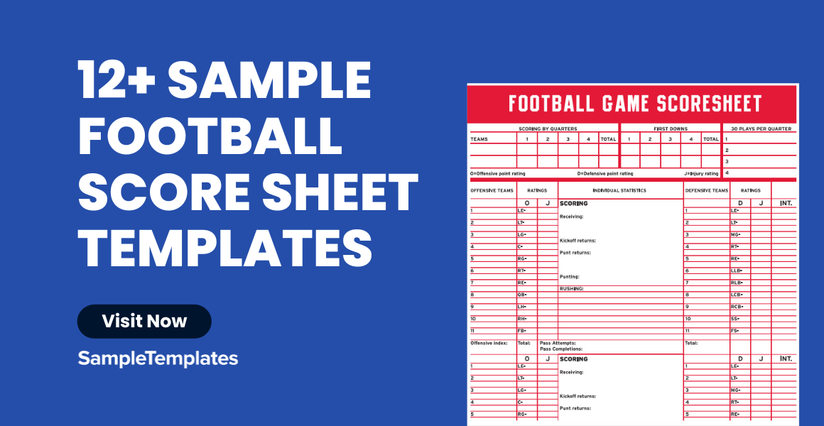 FREE 12 Sample Football Score Sheet Templates In MS Word Google Docs 