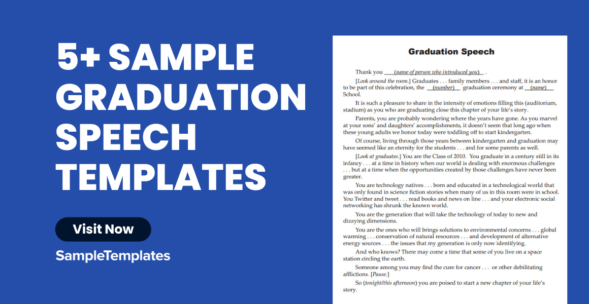sample graduation speech templates