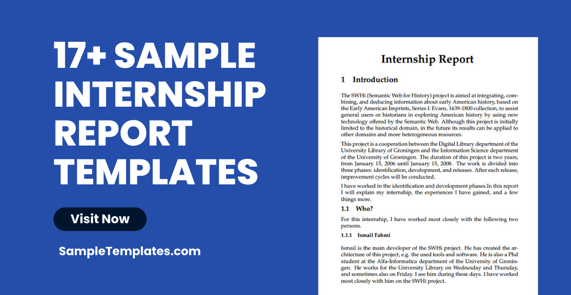 sample internship report template